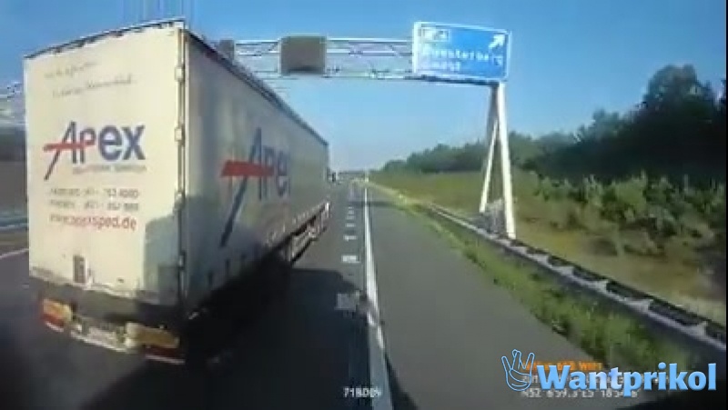 The driver of the truck fell asleep at the wheel