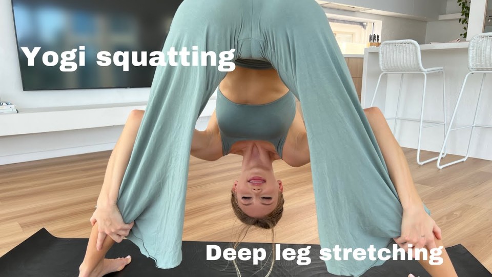 Deep leg stretching, yogi squats + relaxing yoga! - MilaDoesYoga