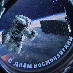 Поздравления на День космонавтики (25 гифок) 18