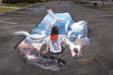 Drawings for drawing on asphalt (30 photos)