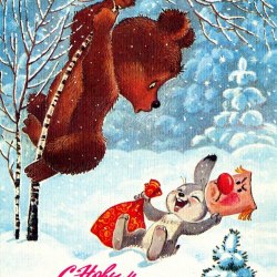 Новогодние открытки СССР (50 фото) 48