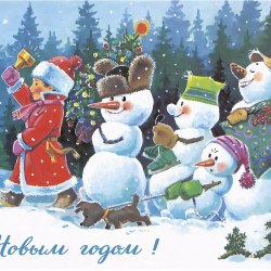Новогодние открытки СССР (50 фото) 36